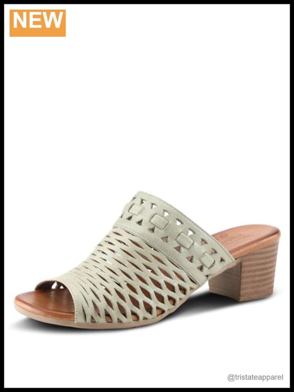 Spring Step Anika Leather Slide Sandal High Heel Slip-On